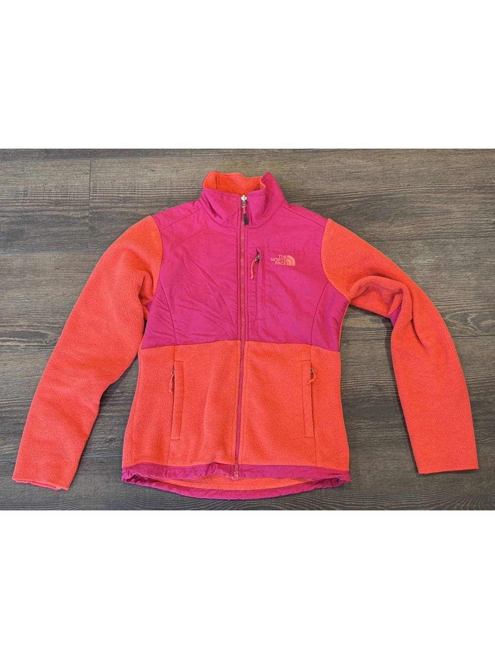 Womens The North Face Denali Fleece Jacket Hot pink and orange size small